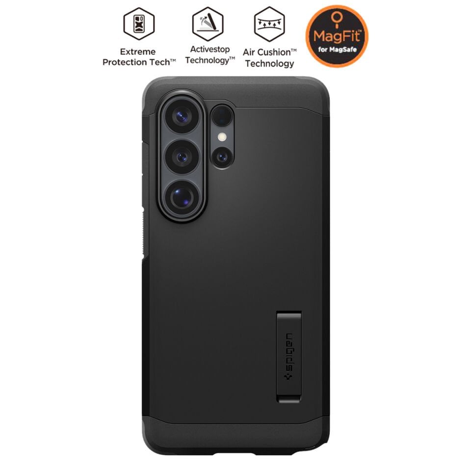 Spigen Samsung Galaxy S26 Ultra ile Uyumlu Ekstra Dayanıklı Kılıf Tough Armor Hava Kanalı Teknolojisi™ Askeri Sınıf Koruma MagFit KickStand\'lı Çift Katman Kapak
