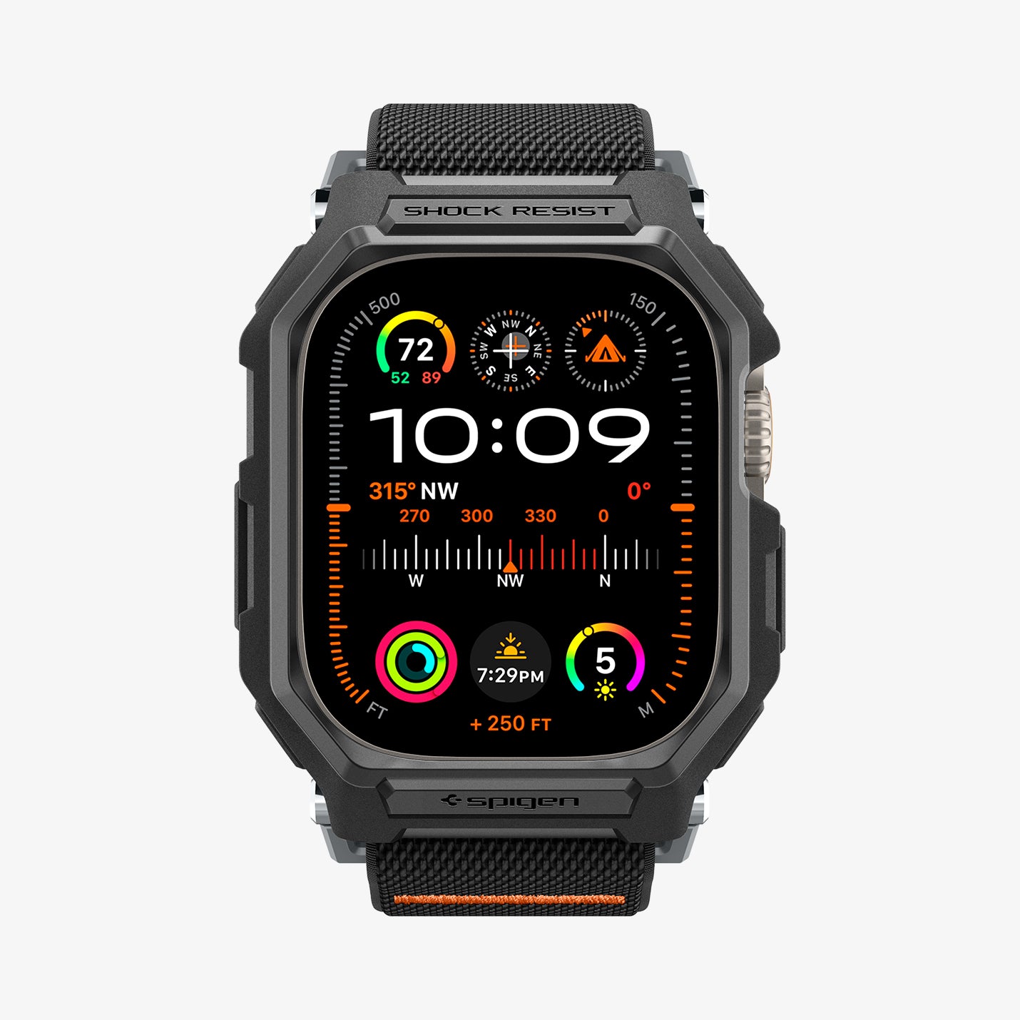Spigen Apple Watch 49mm (Ultra 2/1) Kılıf & Kordon Kayış Lite Fit Pro Matte Black