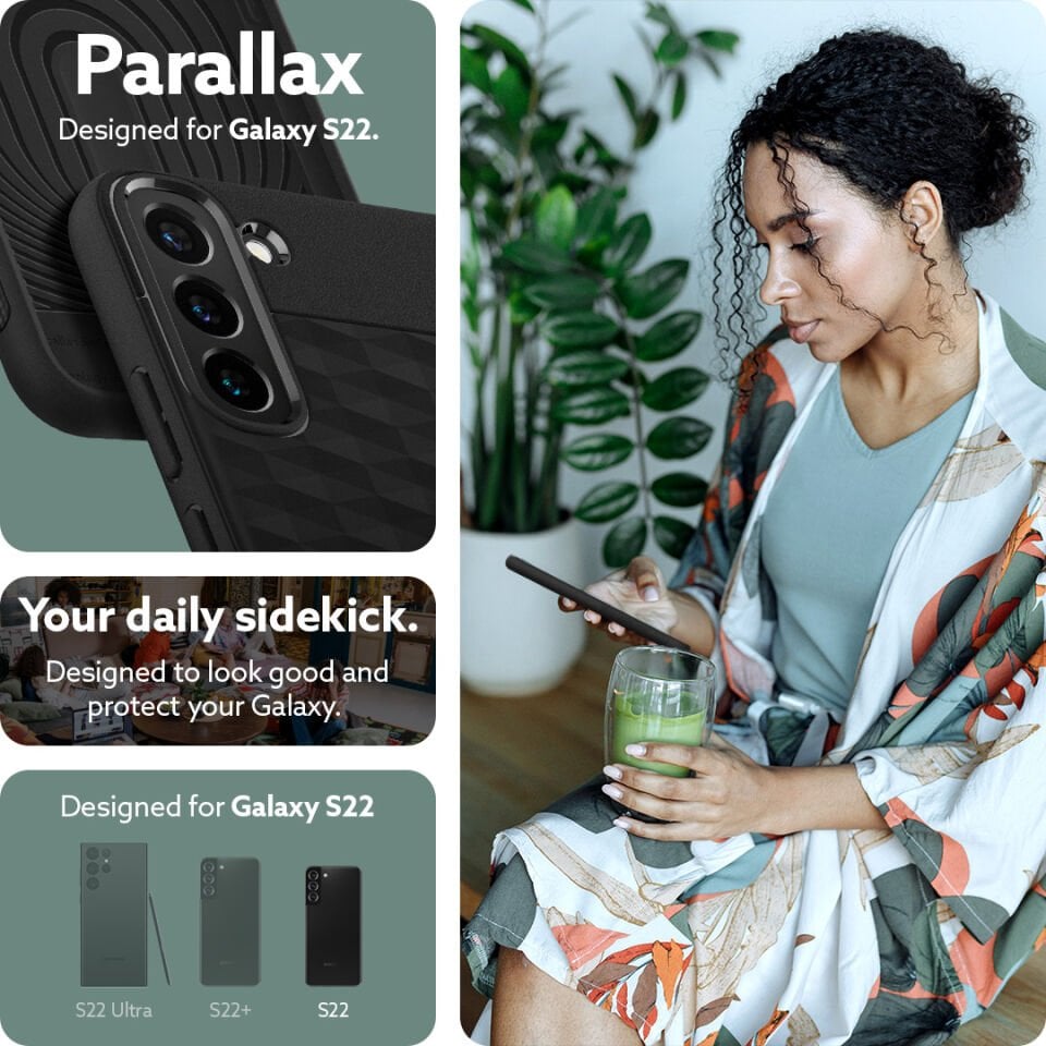 Spigen Caseology Galaxy S22 Kılıf Parallax Matte Black