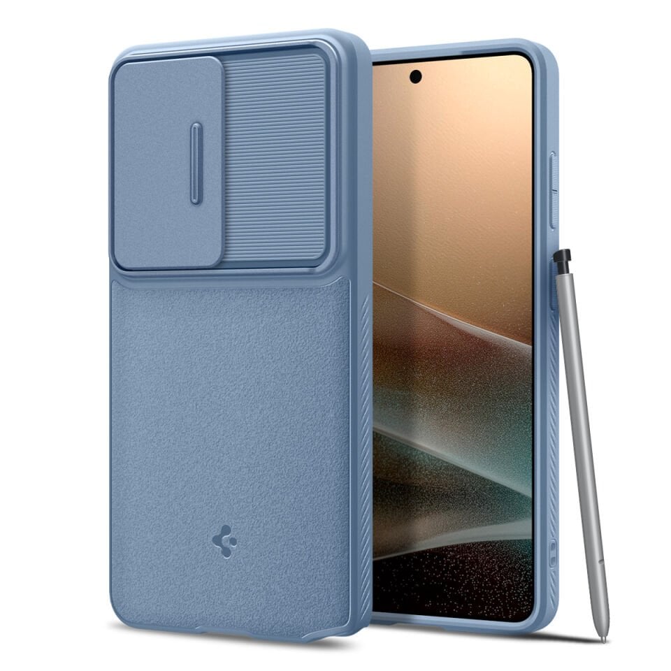Spigen Samsung Galaxy S26 Ultra ile Uyumlu Kamera Korumalı Kılıf Optik Armor Hava Kanalı Teknolojisi™ Askeri Sınıf Koruma Dokulu Yüzey Kapak Light Blue