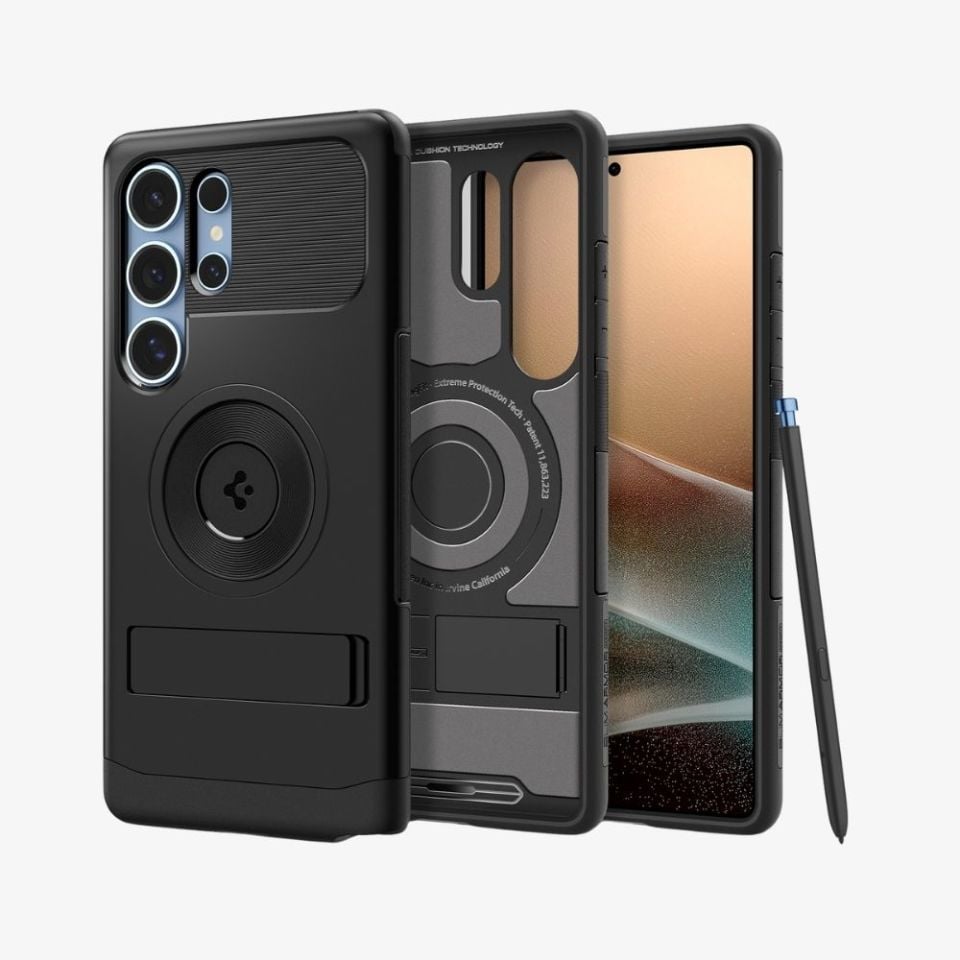 Spigen Galaxy S25 Ultra Kılıf Slim Armor MagFit özellikli Kickstand