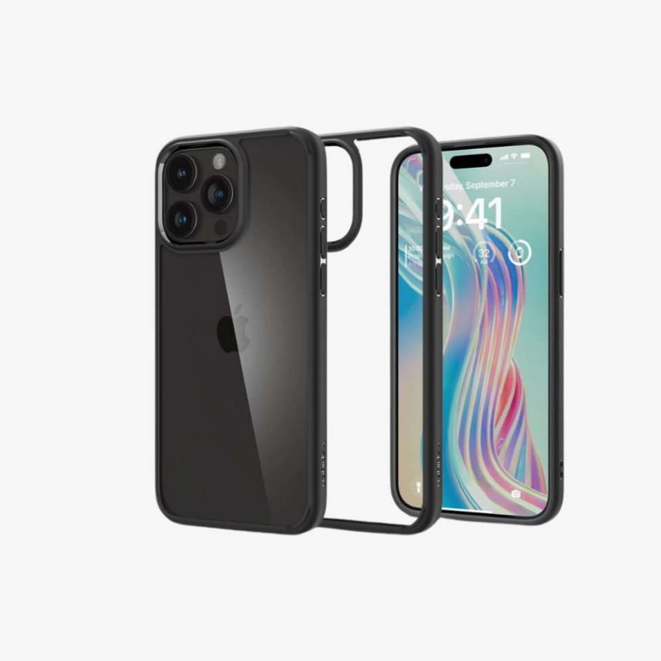 iPhone 15 Pro Max Kılıf, Spigen Crystal Hybrid Matte Black