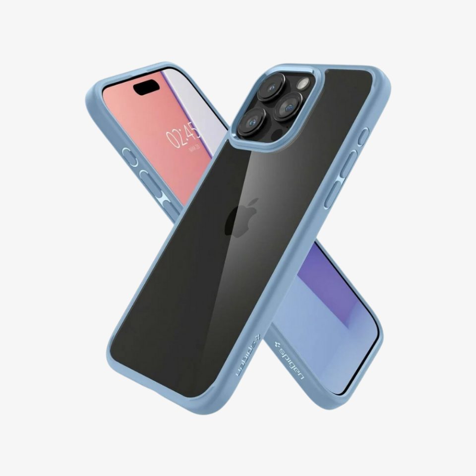 iPhone 15 Pro Max Kılıf, Spigen Crystal Hybrid Sierra Blue