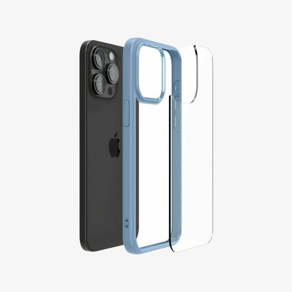 iPhone 15 Pro Max Kılıf, Spigen Crystal Hybrid Sierra Blue