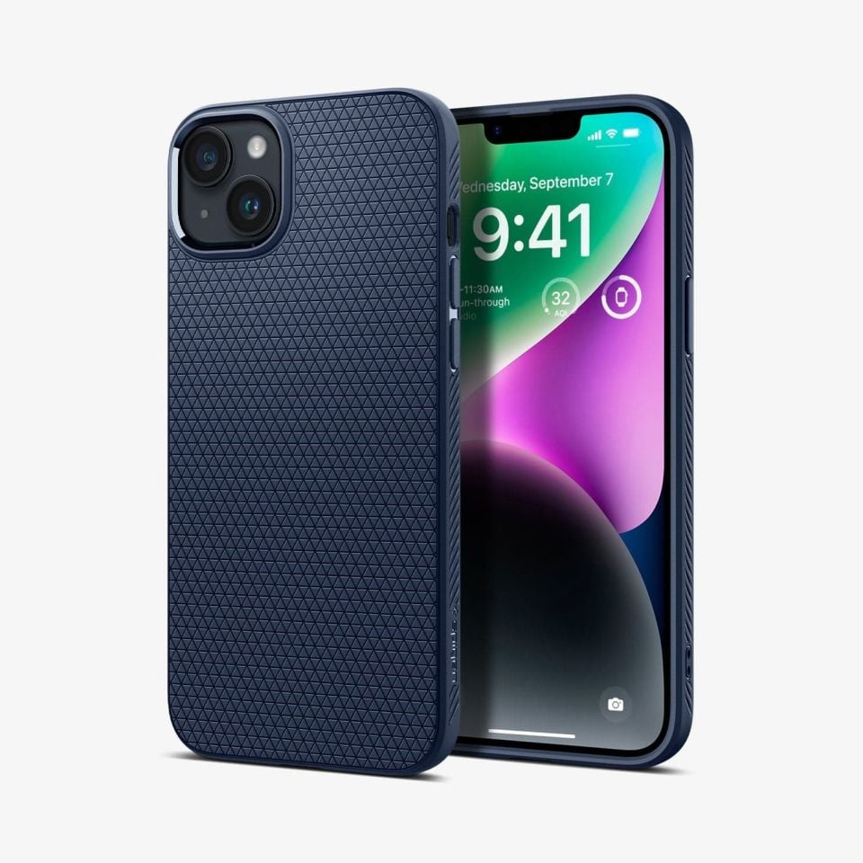 iPhone 14 / iPhone 13 Kılıf, Spigen Liquid Air Navy Blue
