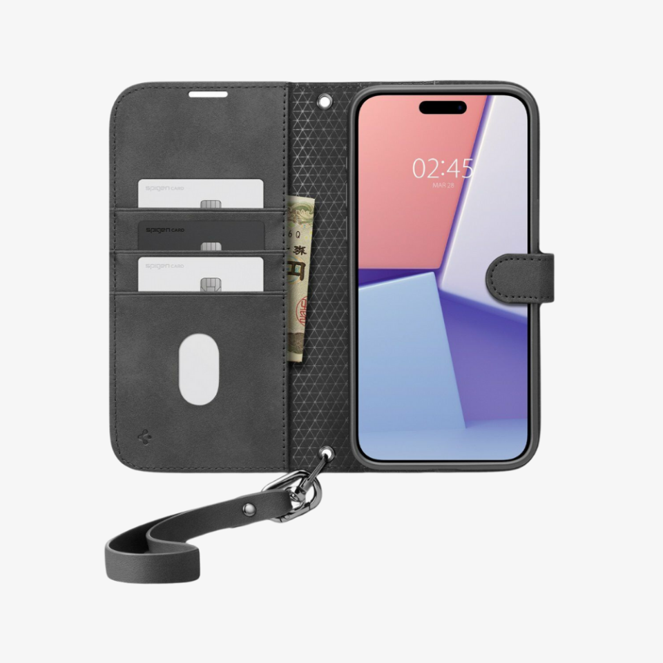 iPhone 15 Pro Max Kılıf, Spigen Wallet S Pro Black