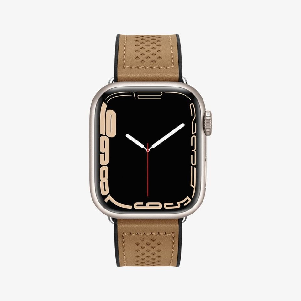 Spigen Apple Watch 42mm Seri 10 - 41mm Seri 9/8/7 - 40mm Seri SE2/SE/6/5/4 Kordon Kayış Band Retro Fit Brown
