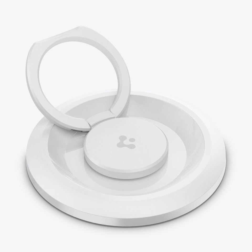 Spigen MagFit O-Mag Ring Manyetik Telefon Tutucu MagSafe iPhone 15 / iPhone 14 / iPhone 13 / iPhone 12 serisi ile Uyumlu White