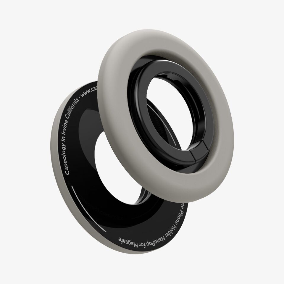 Spigen NanoPop MagFit iPhone için Manyetik Telefon Tutucu & Stand MagSafe özellikli Ring Truffle Gray
