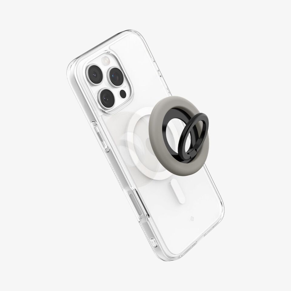Spigen NanoPop MagFit iPhone için Manyetik Telefon Tutucu & Stand MagSafe özellikli Ring Truffle Gray