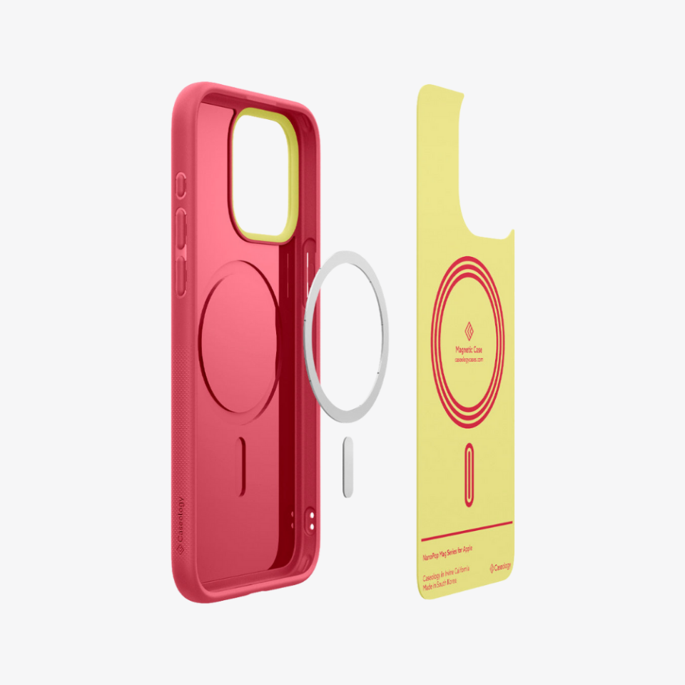 iPhone 15 Pro Kılıf, Caseology Nano Pop Mag (MagSafe Uyumlu) Magenta Lychee