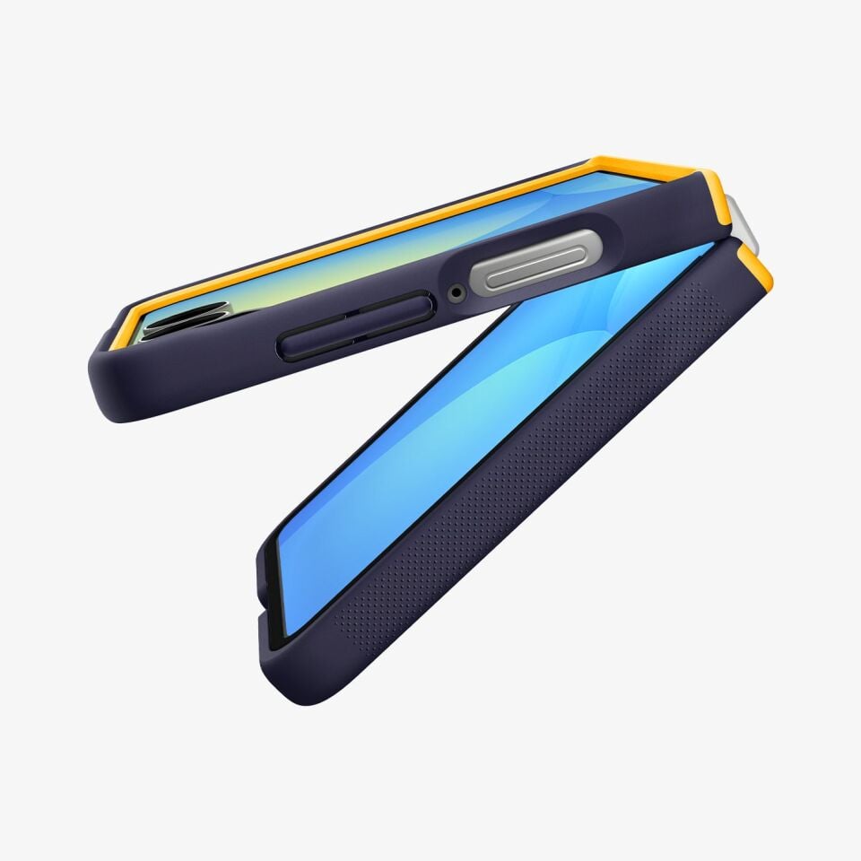Spigen Galaxy Z Flip 7 Silikon Kılıf Nano Pop Mag Hava Kanalı Teknolojisi™ Askeri Sınıf Koruma MagFit özellikli Kaymaz Kapak Blueberry Navy