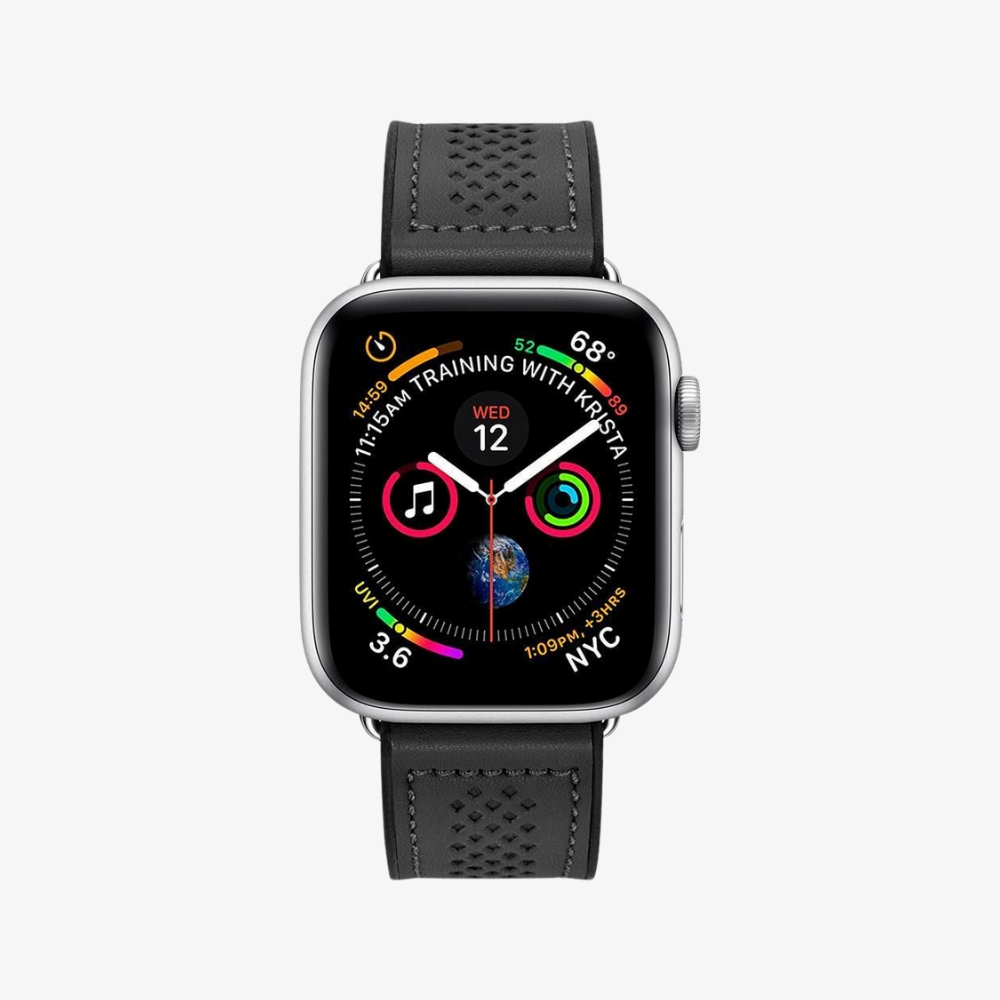 Spigen Apple Watch 49mm Ultra 2/1 - 46mm Seri 10 - 45mm Seri 9/8/7 - 44mm Seri SE2/SE/6/5/4 Kordon Kayış Band Retro Fit Black