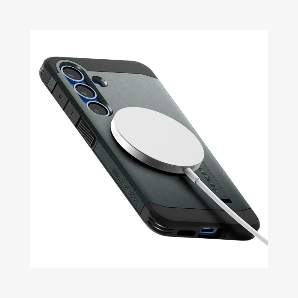 Spigen Galaxy S25 Kılıf Tough Armor AI MagFit Özellikli Abyss Green