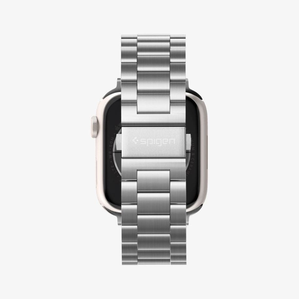 Spigen Apple Watch 49mm Ultra 2/1 - 46mm Seri 10 - 45mm Seri 9/8/7 - 44mm Seri SE2/SE/6/5/4 Kordon Kayış Band Modern Fit Silver