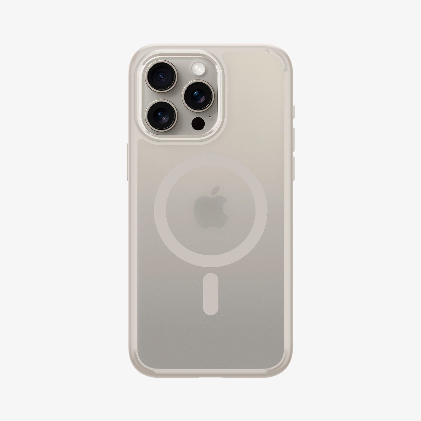 iPhone 15 Pro Max Kılıf, Spigen Ultra Hybrid Magfit (Magsafe Uyumlu) Frost Natural Titanium