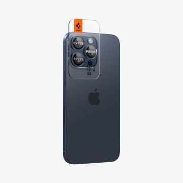 Spigen iPhone 16 Pro Max / 16 Pro / 15 Pro Max / 15 Pro / 14 Pro Max / 14 Pro Kamera Lens Camı Koruyucu Glas.tR EZ Fit Optik Pro (2 Adet)