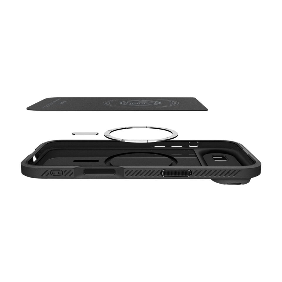 Spigen iPhone Air Kamera Korumalı MagSafe Kılıf Optik Armor Hava Kanalı Teknolojisi™ Askeri Sınıf Koruma MagFit Dokulu Yüzey Kapak Black