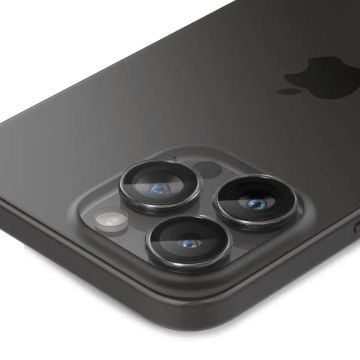 Spigen iPhone 16 Pro Max / 16 Pro / 15 Pro Max / 15 Pro / 14 Pro Max / 14 Pro Kamera Lens Camı Koruyucu Glas.tR EZ Fit Optik Pro (2 Adet) Crystal Clear