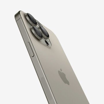 Spigen iPhone 16 Pro Max / 16 Pro / 15 Pro Max / 15 Pro / 14 Pro Max / 14 Pro Kamera Lens Camı Koruyucu Glas.tR EZ Fit Optik Pro (2 Adet) Natural Titanium