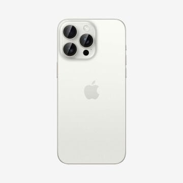Spigen iPhone 16 Pro Max / 16 Pro / 15 Pro Max / 15 Pro / 14 Pro Max / 14 Pro Kamera Lens Camı Koruyucu Glas.tR EZ Fit Optik Pro (2 Adet) White Titanium