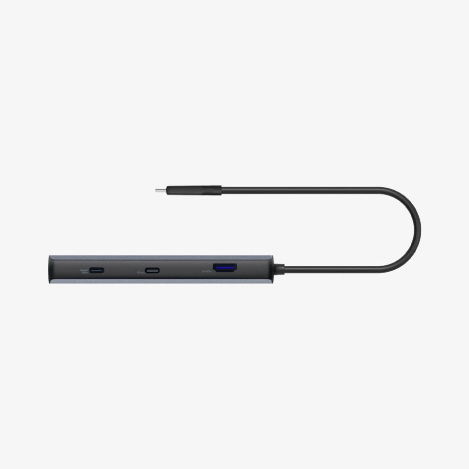 Spigen ArcDockPro 100W PD 3.0 / 6 in 1 USB-C Multi Hub / Çoklayıcı / Dönüştürücü Şarj Cihazı 6 Port / Usb4 Gen3 / 8k 60hz / Ethernet 2.5Gbps / Macbook Space Gray PD2302