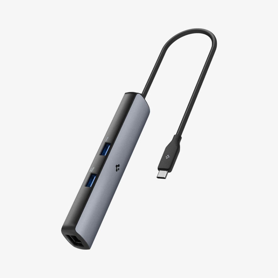 Spigen ArcDockPro 100W PD 3.0 / 6 in 1 USB-C Multi Hub / Çoklayıcı / Dönüştürücü Şarj Cihazı 6 Port / Usb4 Gen3 / 8k 60hz / Ethernet 2.5Gbps / Macbook Space Gray PD2302