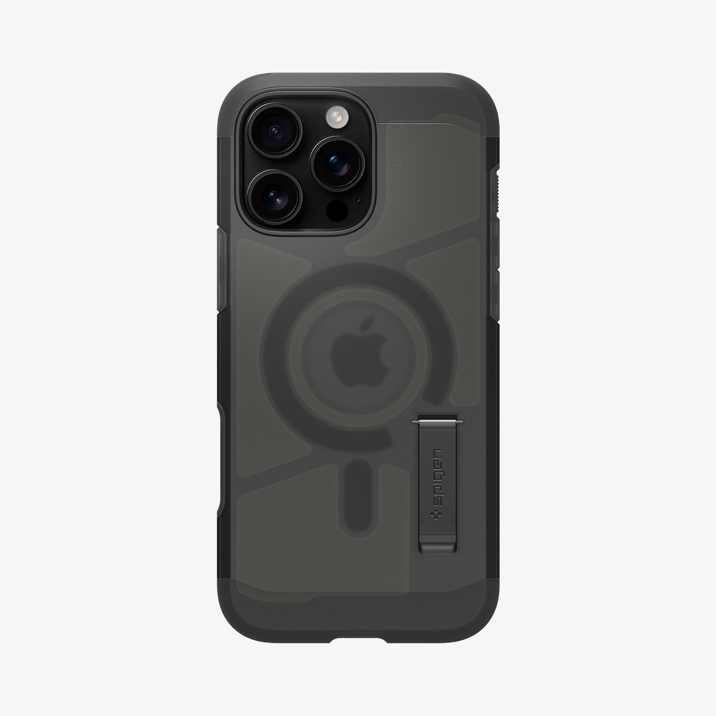 Spigen iPhone 16 Pro Max Kılıf Tough Armor AI T (Kamera Buton Korumalı) MagFit MagSafe özellikli Kickstand Frost Black