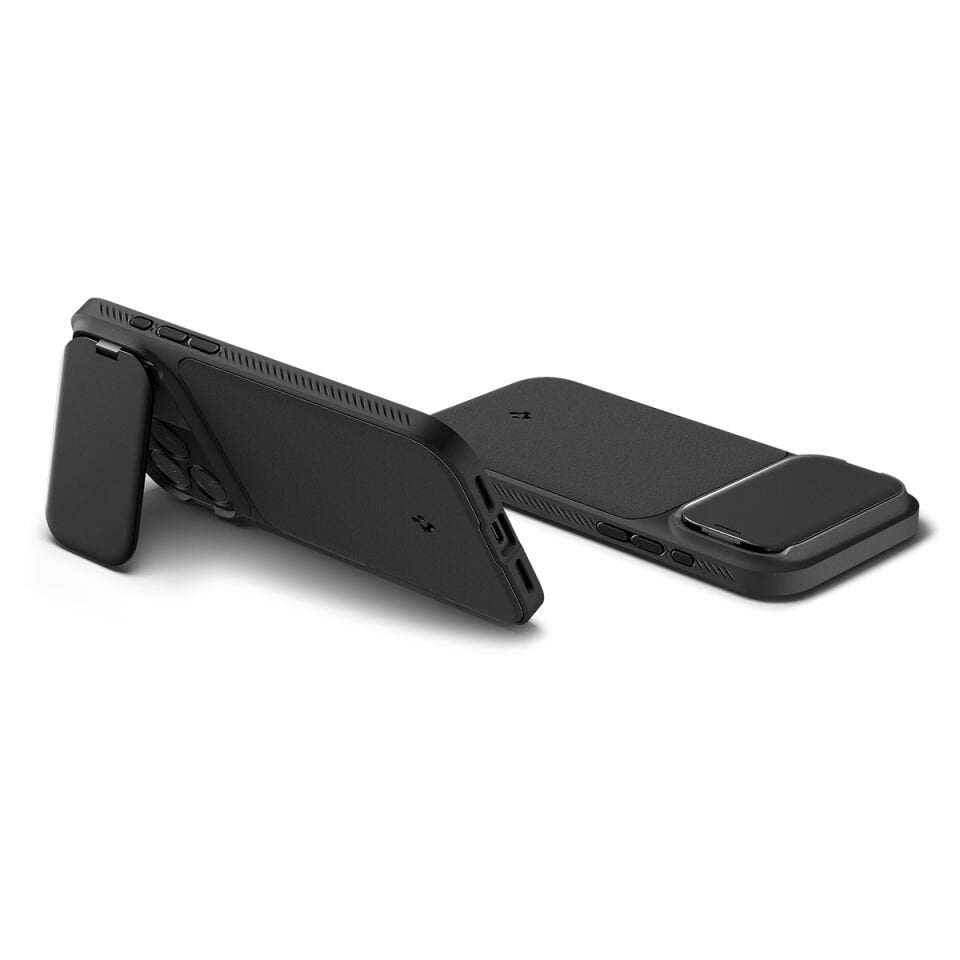 Spigen iPhone 17 Pro Max Kamera Korumalı MagSafe Kılıf Optik Armor Hava Kanalı Teknolojisi™ Askeri Sınıf Koruma MagFit Dokulu Yüzey Kapak Black
