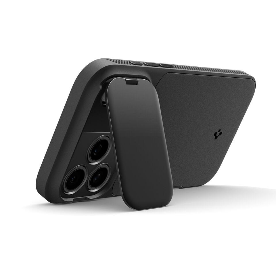 Spigen iPhone 17 Pro Max Kamera Korumalı MagSafe Kılıf Optik Armor Hava Kanalı Teknolojisi™ Askeri Sınıf Koruma MagFit Dokulu Yüzey Kapak Black