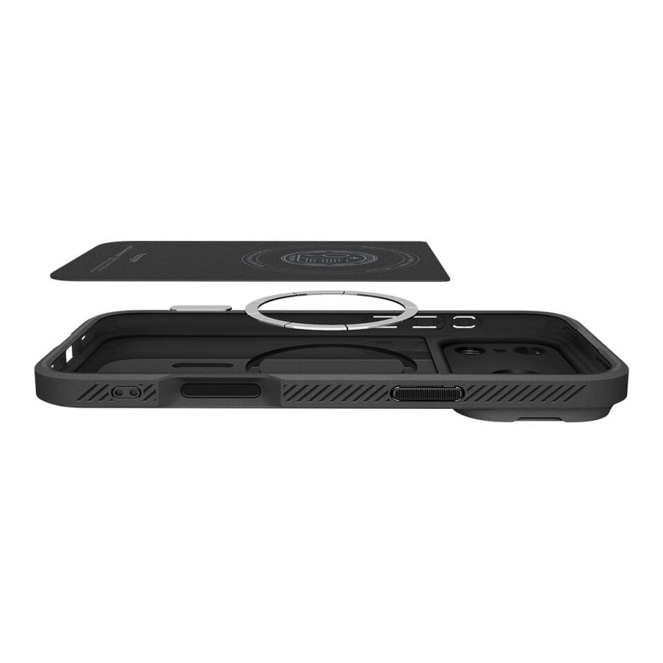 Spigen iPhone 17 Pro Max Kamera Korumalı MagSafe Kılıf Optik Armor Hava Kanalı Teknolojisi™ Askeri Sınıf Koruma MagFit Dokulu Yüzey Kapak Black