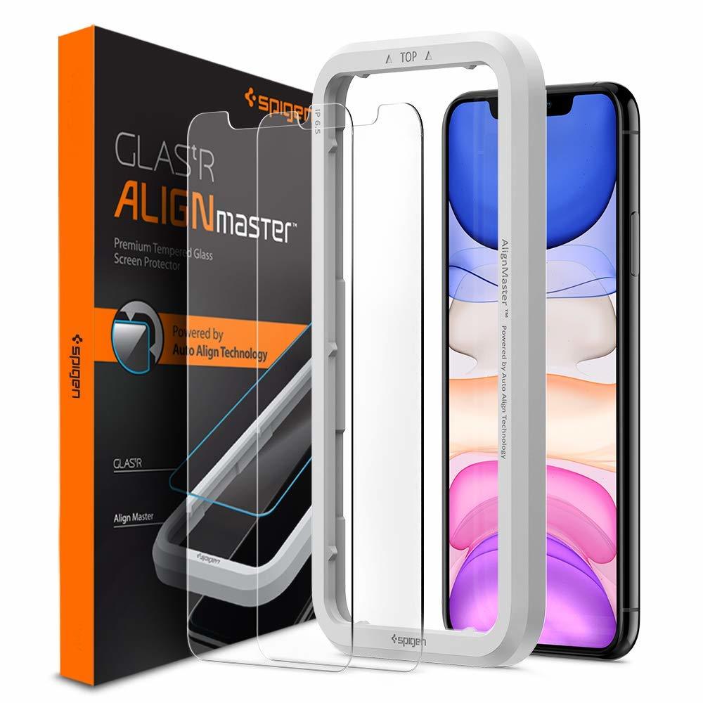 iPhone 11 / XR Cam Ekran Koruyucu Kolay Kurulum, Spigen AlignMaster Glas tR (2 Adet)