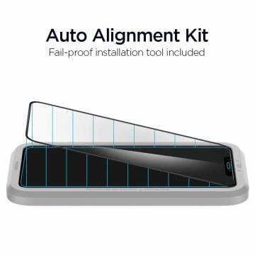 iPhone 11 Pro / XS / X Cam Ekran Koruyucu Kolay Kurulum, Spigen AlignMaster Full Cover Glass Black