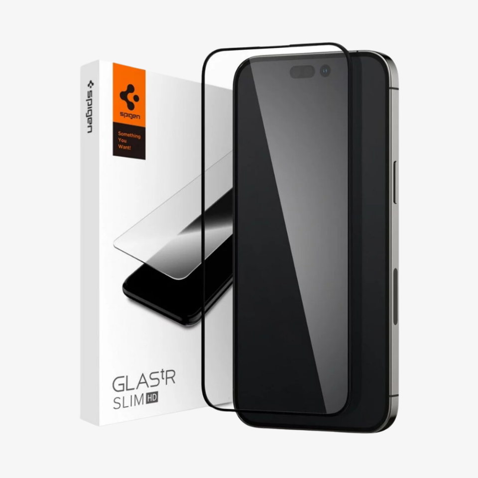 iPhone 14 Pro Cam Ekran Koruyucu, Spigen Tam Kaplayan Glas.tR Slim Full Cover