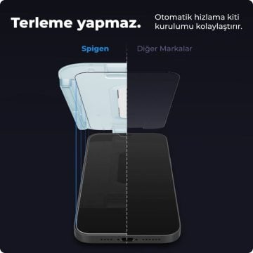 iPhone 12 Pro / iPhone 12 Ekran Koruyucu, Spigen Glas tR Antiblue HD