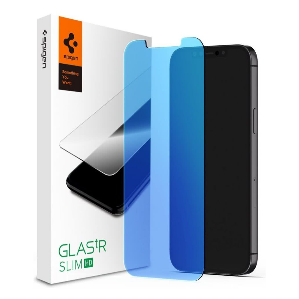 iPhone 12 Pro / iPhone 12 Ekran Koruyucu, Spigen Glas tR Antiblue HD