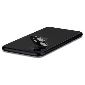 iPhone 11 Kamera Lens Cam Ekran Koruyucu, Spigen Full Cover (2 Adet) Black