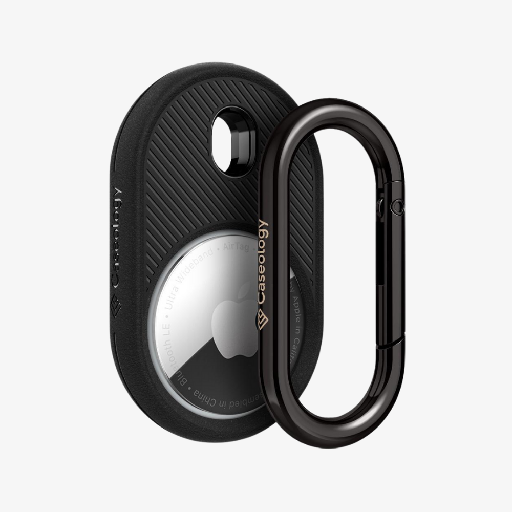 Spigen Vault AirTag Anahtarlık Kılıfı Anahtarlar / Çantalar / Eşyalar / Evcil Hayvanlar ile Uyumlu Koruyucu Kılıf (Airtag Dahil Değildir) Matte Black