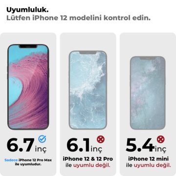 iPhone 12 Pro Max Ekran Koruyucu Glas tR HD