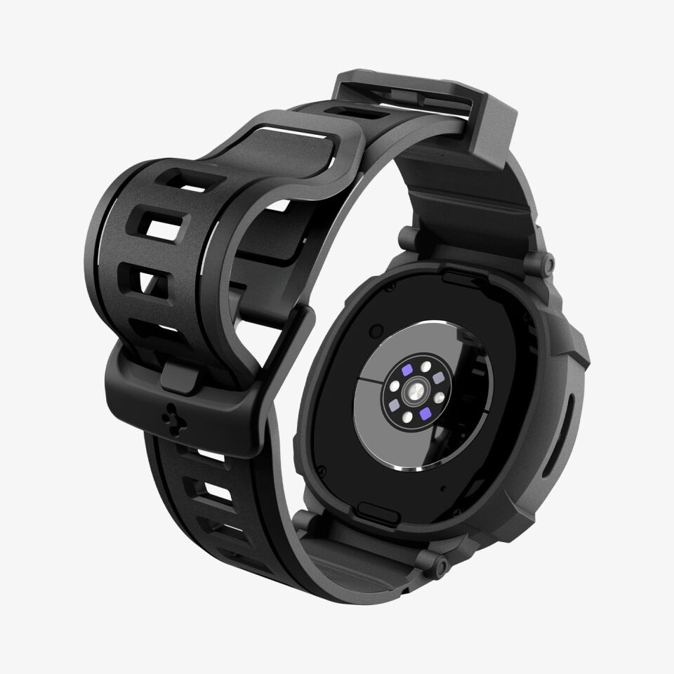 Spigen Galaxy Watch 8 (44mm) Kılıf & Kordon Kayış Rugged Armor Pro Matte Black