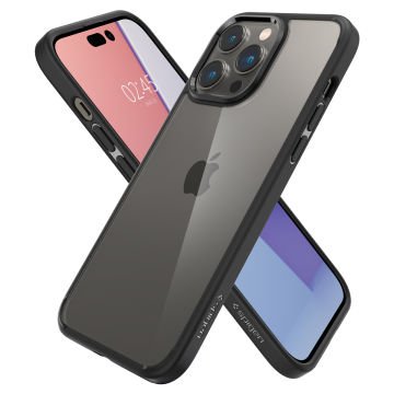 iPhone 14 Pro Kılıf, Spigen Crystal Hybrid Matte Black