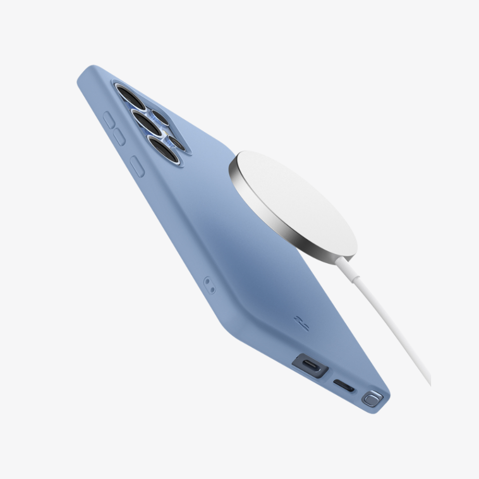 Spigen Galaxy S25 Ultra Kılıf Silicone Fit (Silikon) MagFit Özellikli Sapphire Blue