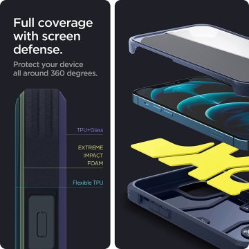 iPhone 12 / iPhone 12 Pro Kılıf, Spigen Geo Armor 360 (Entegre Cam Ekran Koruyuculu 360 Full Koruma)