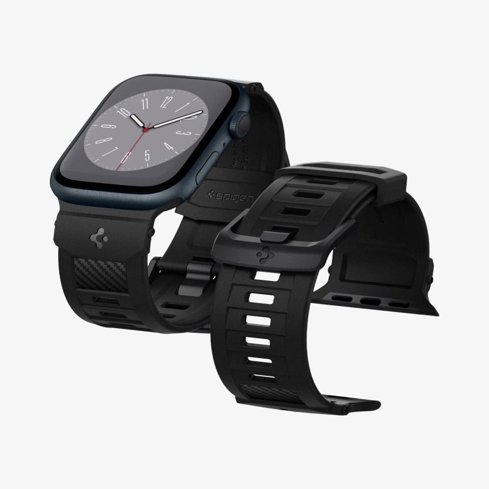 Spigen Apple Watch 42mm Seri 10 - 41mm Seri 9/8/7 - 40mm Seri SE2/SE/6/5/4 Kordon Kayış Rugged Band Matte Black