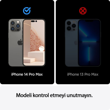 iPhone 14 Pro Max Cam Ekran Koruyucu, Spigen Tam Kaplayan Glas.tR Slim Full Cover Black