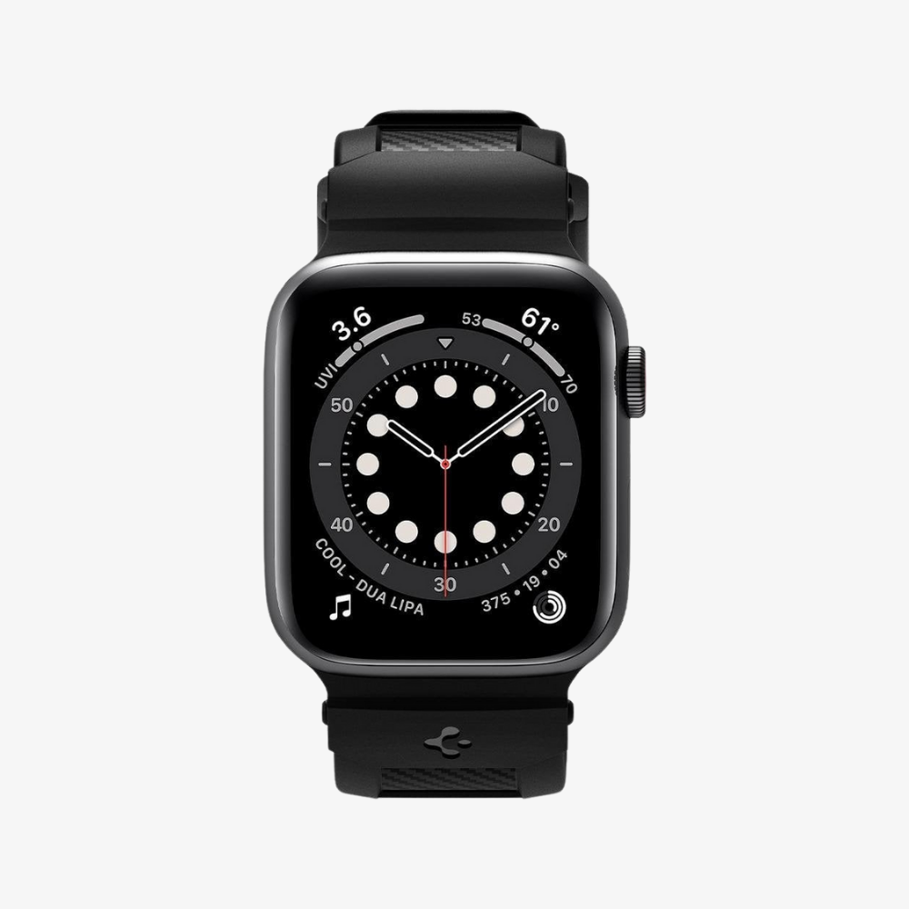Spigen Apple Watch 49mm Ultra 2/1 - 46mm Seri 10 - 45mm Seri 9/8/7 - 44mm Seri SE2/SE/6/5/4 Kordon Kayış Rugged Band Matte Black