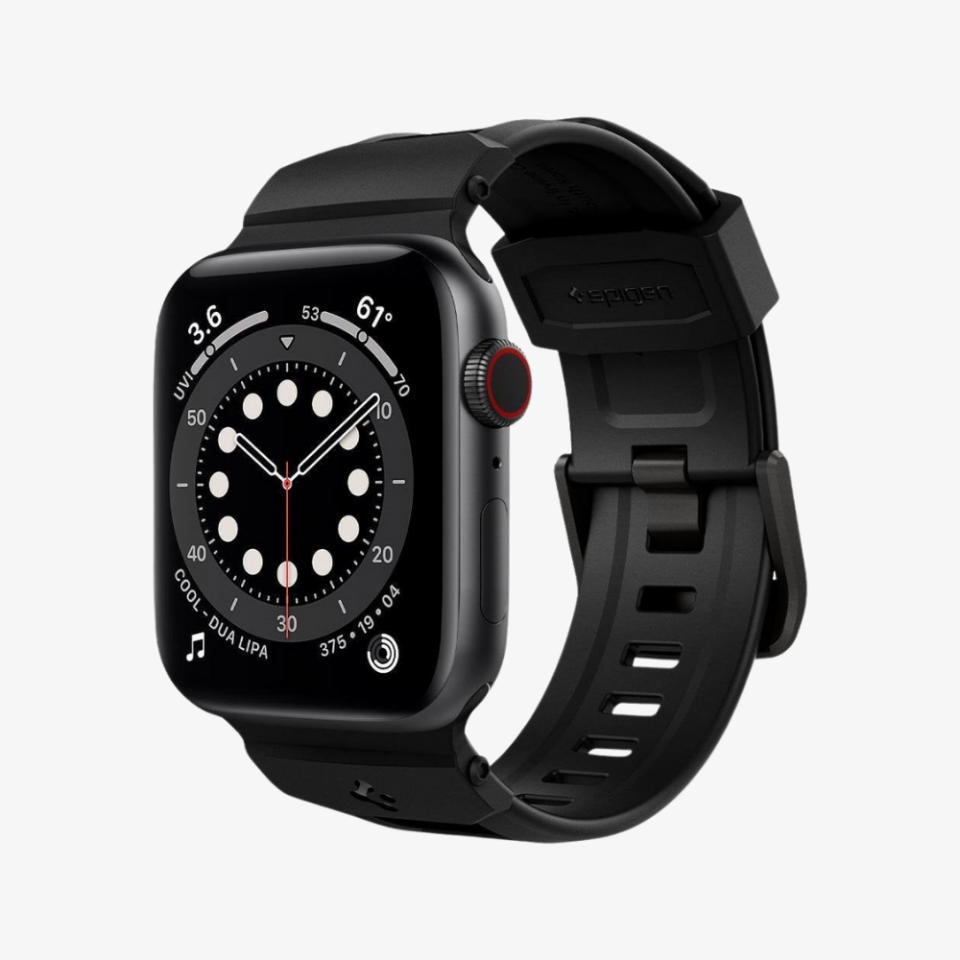 Spigen Apple Watch 49mm Ultra 2/1 - 46mm Seri 10 - 45mm Seri 9/8/7 - 44mm Seri SE2/SE/6/5/4 Kordon Kayış Rugged Band Matte Black