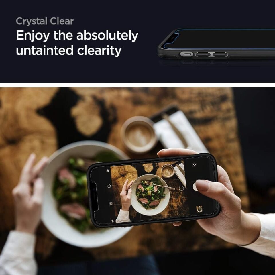Spigen iPhone 12 Pro Max Cam Ekran Koruyucu Kolay Kurulum GLAS.tR AlignMaster (2 Adet)