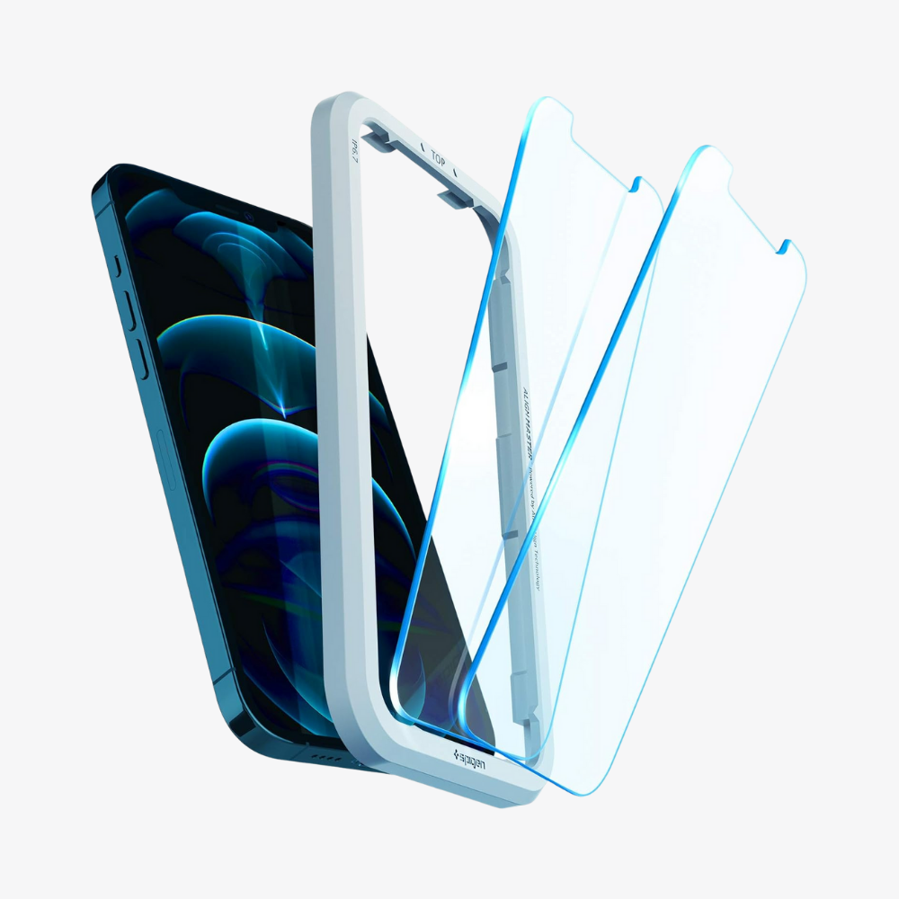 Spigen iPhone 12 Pro Max Cam Ekran Koruyucu Kolay Kurulum GLAS.tR AlignMaster (2 Adet)