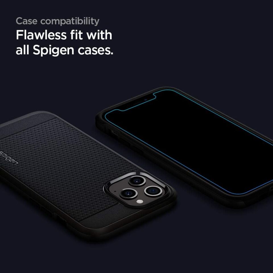 Spigen iPhone 12 Mini Cam Ekran Koruyucu Kolay Kurulum GLAS.tR AlignMaster (2 Adet)